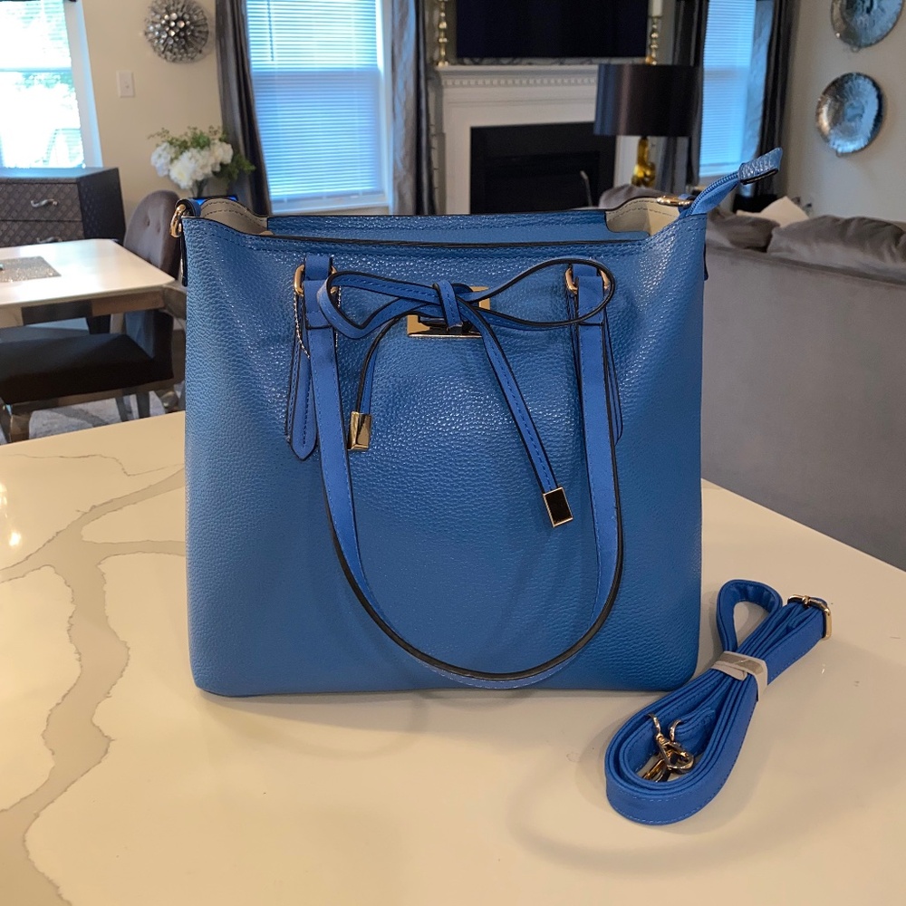 New and Unused Sky Blue Tote with Strap